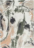 5' X 7' Gray and Orange Abstract Non Skid Area Rug
