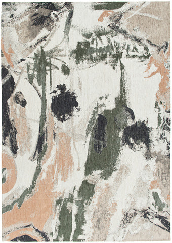 5' X 7' Gray and Orange Abstract Non Skid Area Rug