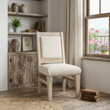 20" Beige And White Side Chair