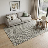 5' X 8' Beige and Gray Geometric Area Rug