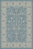 5' X 8' Blue and Ivory Oriental Area Rug