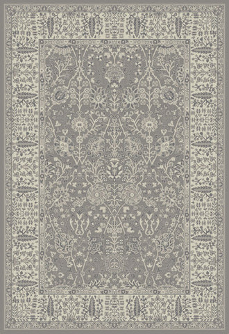 5' X 8' Gray and Ivory Oriental Area Rug