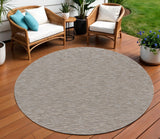 8' Gray And Light Gray Round Geometric Indoor Outdoor Area Rug