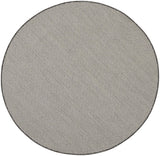 5' Ivory And Charcoal Round Geometric Indoor Outdoor Area Rug