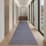 10' Navy Blue Abstract Washable Runner Rug
