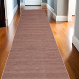 10' Brown Abstract Washable Runner Rug