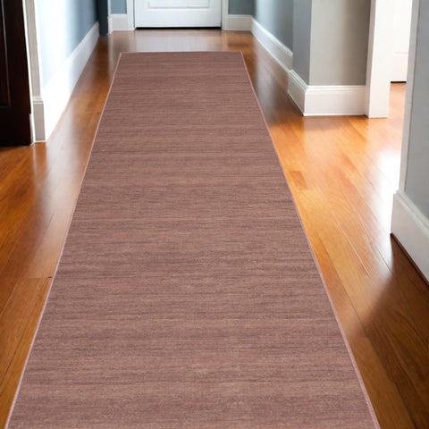 10' Brown Abstract Washable Runner Rug