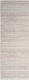 10' Ivory and Light Brown Abstract Washable Runner Rug