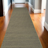 10' Green Abstract Washable Runner Rug