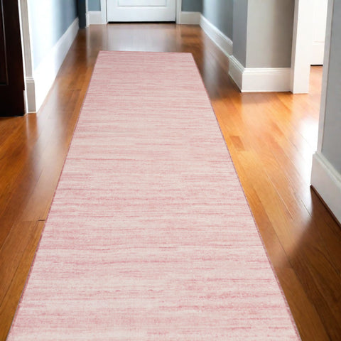 10' Pink Abstract Washable Runner Rug