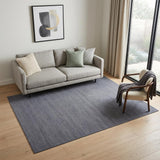 5' X 7' Navy Blue Abstract Washable Area Rug
