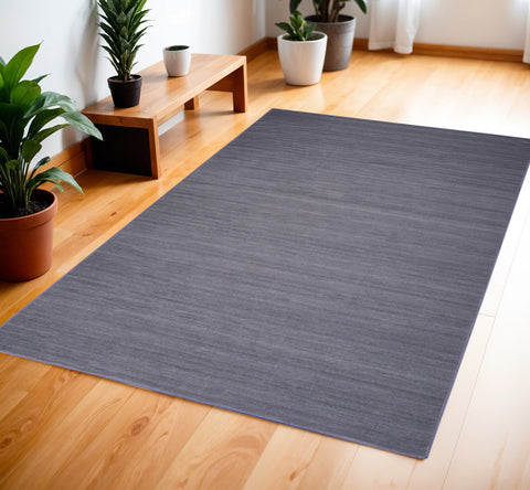 4' X 6' Navy Blue Abstract Washable Area Rug