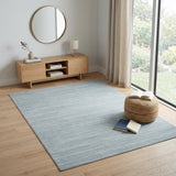 4' X 6' Aqua Abstract Washable Area Rug