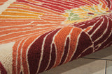 5' X 8' Ivory and Sunset Floral Hand Hooked Area Rug