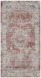2' X 4' Ivory Red And Brown Floral Distressed Area Rug