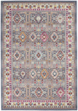 4' X 6' Ivory Pink And Gray Floral Distressed Area Rug
