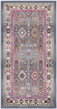 2' X 4' Ivory Pink And Gray Floral Distressed Area Rug