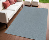 4' X 6' Aqua And Ivory Geometric Indoor Outdoor Area Rug