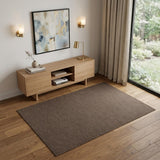 4' X 6' Brown Geometric Power Loom Non Skid Area Rug