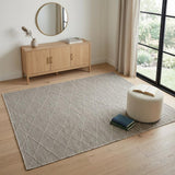 4' X 6' Gray Geometric Power Loom Non Skid Area Rug