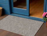 3' X 5' Gray And Light Gray Geometric Indoor Outdoor Area Rug