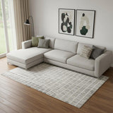 8' X 10' White Geometric Area Rug
