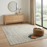4' X 6' Ivory and Black Geometric Area Rug