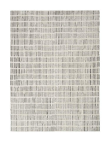 4' X 6' Ivory and Black Geometric Area Rug