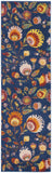 8' Orange And Red Floral Runner Rug