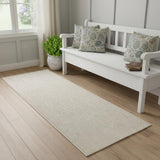6' Beige And Ivory Abstract Runner Rug