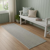6' Ivory And Gray Abstract Runner Rug