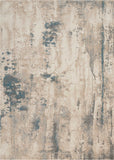 4' X 6' Ivory and Teal Blue Abstract Area Rug