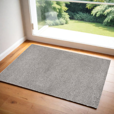 3' X 5' Gray Shag Distressed Area Rug