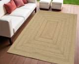 4' X 6' Natural And Brown Handmade Indoor Outdoor Area Rug