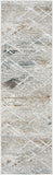 8' Ivory Black and Gray Abstract Non Skid Runner Rug