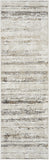 8' Cream and Gray Abstract Non Skid Runner Rug