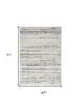 4' X 6' Cream and Gray Abstract Non Skid Area Rug