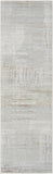 8' Ivory Silver and Gray Abstract Non Skid Runner Rug