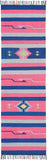 8' Pink And Blue Southwestern Handmade Runner Rug With Fringe