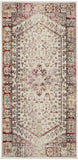 2' X 4' Ivory Red And Orange Floral Distressed Area Rug