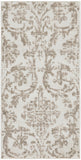 2' X 4' Beige and Ivory Damask Distressed Area Rug