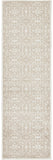 7' Beige and Ivory Floral Runner Rug