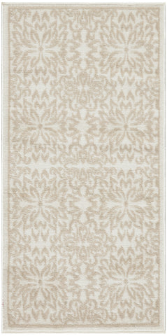 2' X 4' Beige and Ivory Floral Area Rug