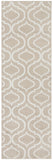 7' Beige and Ivory Trellis Runner Rug