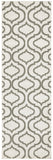 7' Ivory and Green Trellis Runner Rug