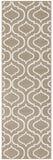 7' Taupe and Ivory Trellis Runner Rug