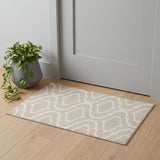 2' X 4' Beige Trellis Power Loom Area Rug