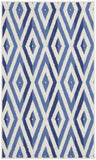 3' X 5' Ivory and Blue Geometric Area Rug