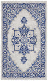 3' X 5' Ivory and Blue Medallion Area Rug