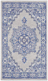 3' X 5' Gray and Blue Medallion Area Rug